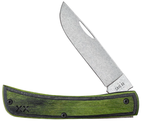 Case - CROSSROADS SERIES - Green/Black Laminate Wood - Sm Sod Buster® Jr (XR7137 S35VN)