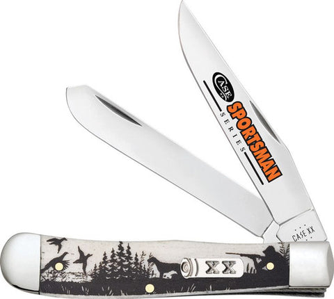 Case - Sportsman Series - Emb Sm Natural Bone Trapper (6254 SS) - Hunter w/ Bird Dog