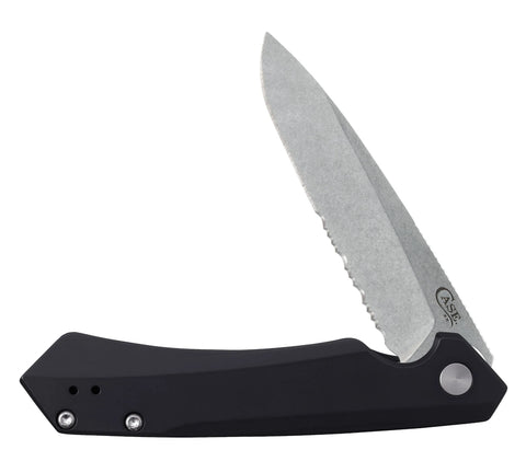 Case - Black Anodized Aluminum Kinzua® (Kinzua S35VN) - Serrated Spear Blade